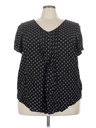 Pre-owned Torrid Short Sleeve Blouse In Black