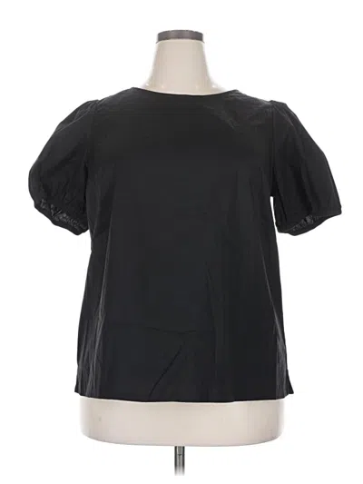 Pre-owned Torrid Short Sleeve Blouse In Black