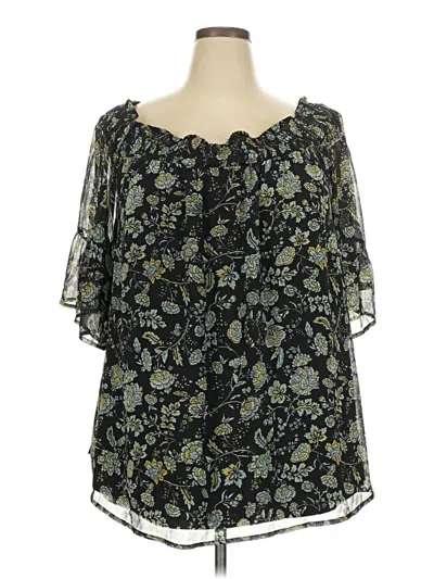 Pre-owned Torrid Short Sleeve Blouse In Black