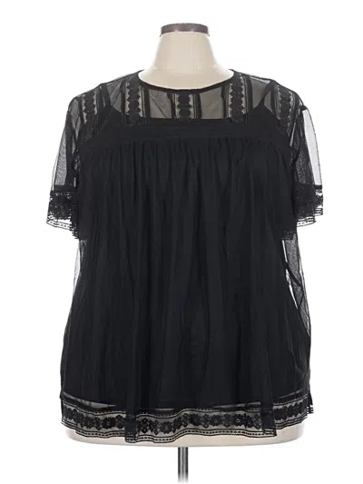 Torrid Short Sleeve Blouse In Black