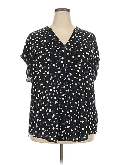 Pre-owned Torrid Short Sleeve Blouse In Black