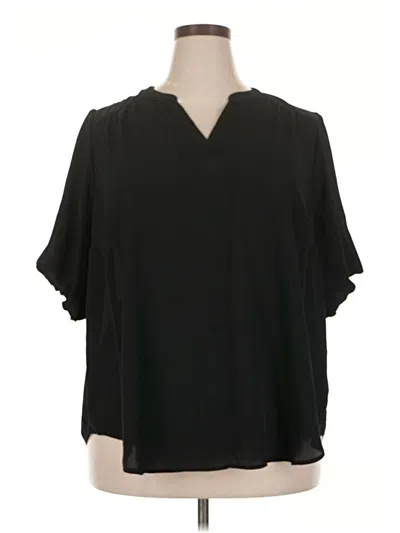 Pre-owned Torrid Short Sleeve Blouse In Black