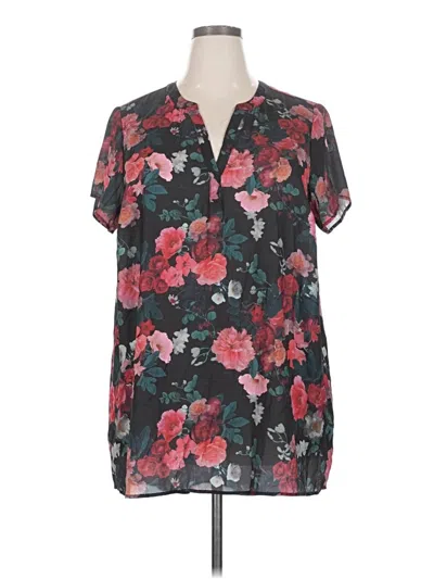 Pre-owned Torrid Short Sleeve Blouse In Black