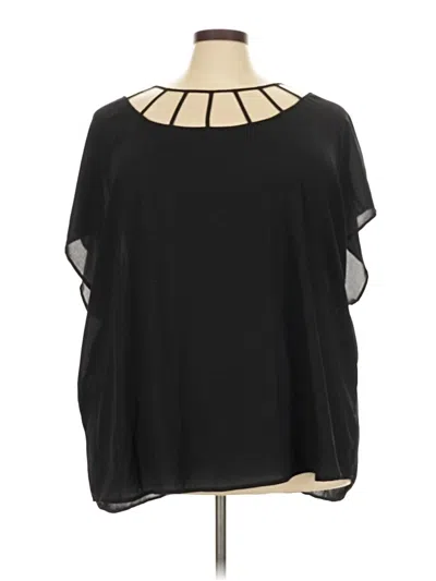 Pre-owned Torrid Short Sleeve Blouse In Black