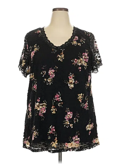 Pre-owned Torrid Short Sleeve Blouse In Black