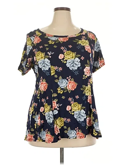 Pre-owned Torrid Short Sleeve Blouse In Black