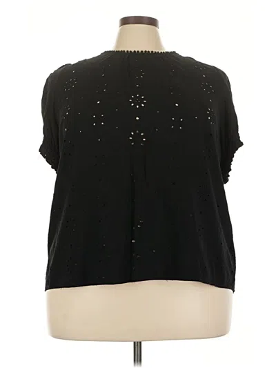 Pre-owned Torrid Short Sleeve Blouse In Black