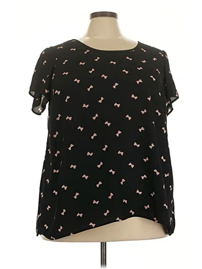 Pre-owned Torrid Short Sleeve Blouse In Black