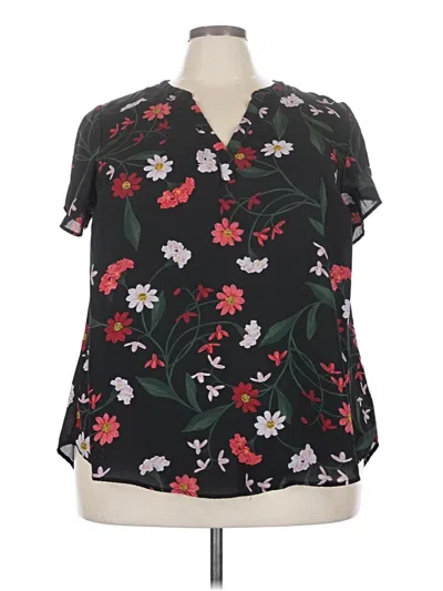 Pre-owned Torrid Short Sleeve Blouse In Black