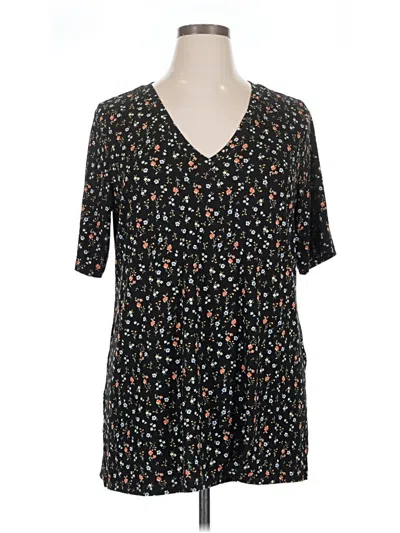 Pre-owned Torrid Short Sleeve Blouse In Black