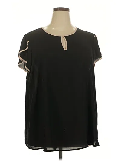 Pre-owned Torrid Short Sleeve Blouse In Black
