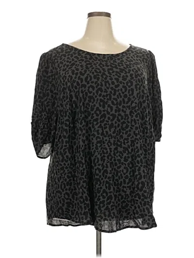 Pre-owned Torrid Short Sleeve Blouse In Black
