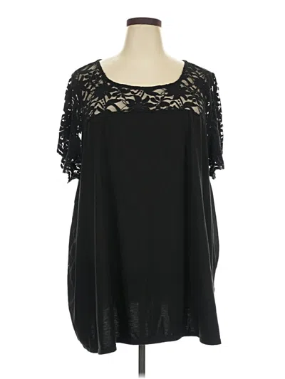 Pre-owned Torrid Short Sleeve Blouse In Black