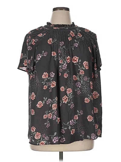 Pre-owned Torrid Short Sleeve Blouse In Black