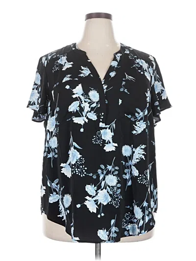 Pre-owned Torrid Short Sleeve Blouse In Black
