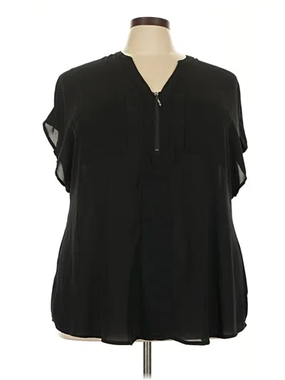 Pre-owned Torrid Short Sleeve Blouse In Black