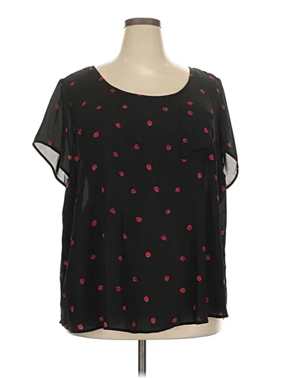 Pre-owned Torrid Short Sleeve Blouse In Black
