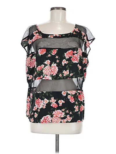 Pre-owned Torrid Short Sleeve Blouse In Black