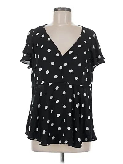 Pre-owned Torrid Short Sleeve Blouse In Black