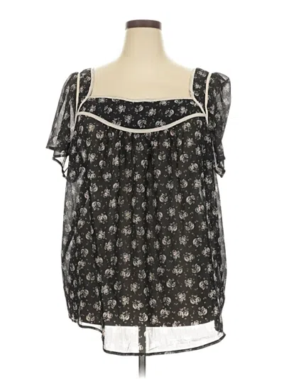 Pre-owned Torrid Short Sleeve Blouse In Black