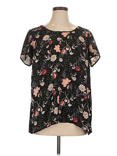 Pre-owned Torrid Short Sleeve Blouse In Black