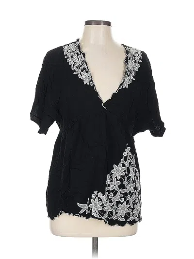 Pre-owned Torrid Short Sleeve Blouse In Black