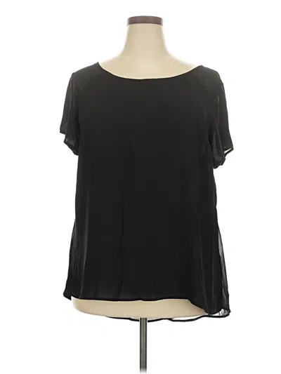 Pre-owned Torrid Short Sleeve Blouse In Black