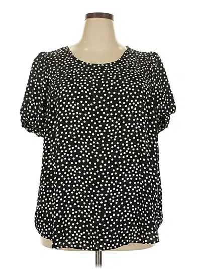 Pre-owned Torrid Short Sleeve Blouse In Black