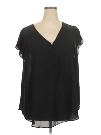 Pre-owned Torrid Short Sleeve Blouse In Black
