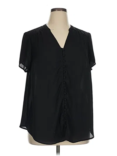 Pre-owned Torrid Short Sleeve Blouse In Black