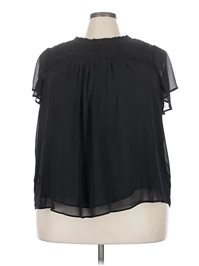 Pre-owned Torrid Short Sleeve Blouse In Black