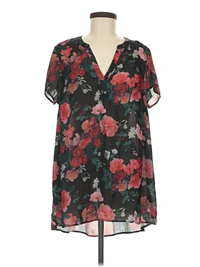Pre-owned Torrid Short Sleeve Blouse In Black