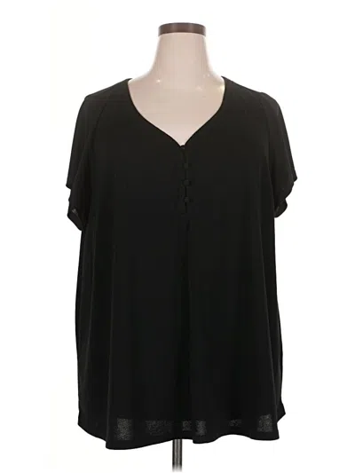 Pre-owned Torrid Short Sleeve Blouse In Black