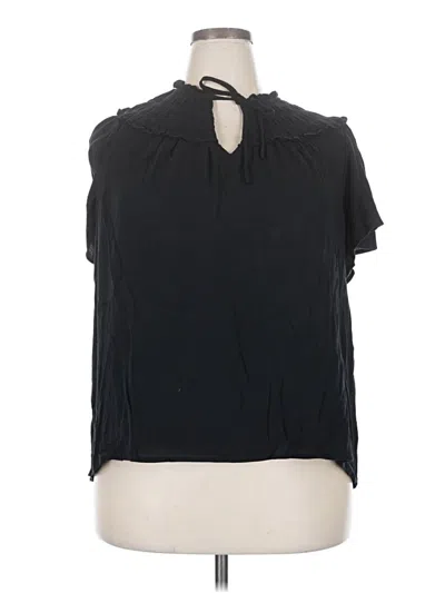 Pre-owned Torrid Short Sleeve Blouse In Black