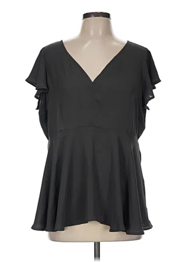 Pre-owned Torrid Short Sleeve Blouse In Black