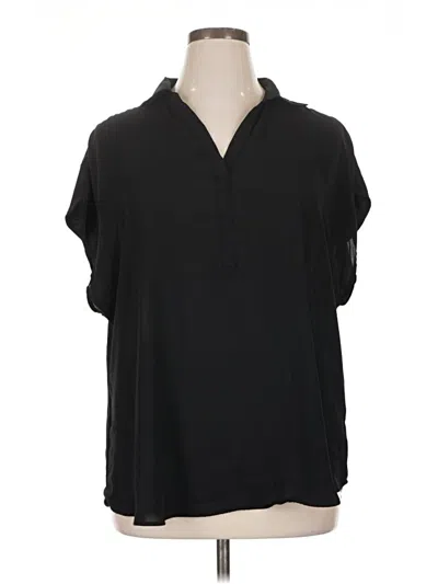 Pre-owned Torrid Short Sleeve Blouse In Black