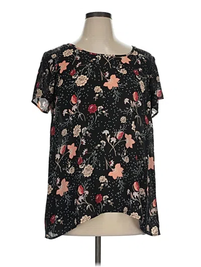 Pre-owned Torrid Short Sleeve Blouse In Black