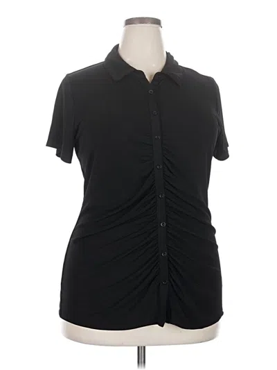Pre-owned Torrid Short Sleeve Blouse In Black