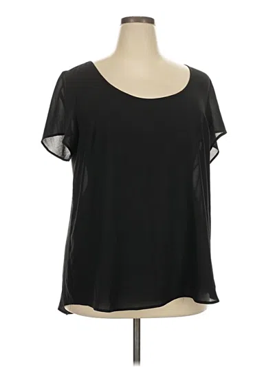 Pre-owned Torrid Short Sleeve Blouse In Black