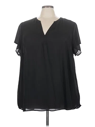 Pre-owned Torrid Short Sleeve Blouse In Black
