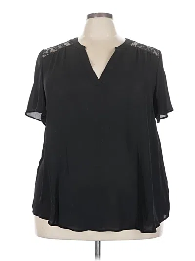 Pre-owned Torrid Short Sleeve Blouse In Black