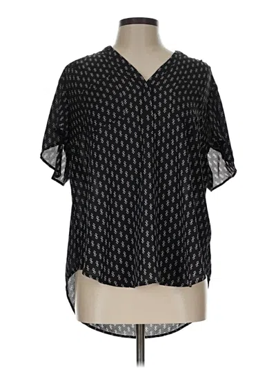 Pre-owned Torrid Short Sleeve Blouse In Black