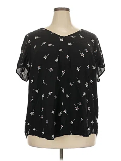 Pre-owned Torrid Short Sleeve Blouse In Black