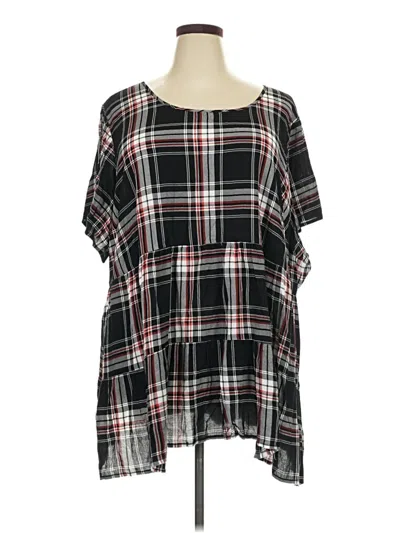 Pre-owned Torrid Short Sleeve Blouse In Black