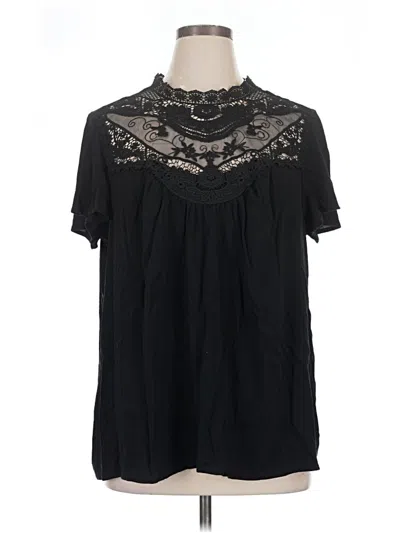 Pre-owned Torrid Short Sleeve Blouse In Black