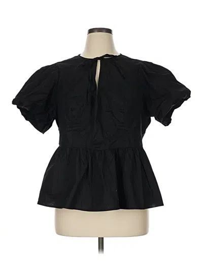 Pre-owned Torrid Short Sleeve Blouse In Black
