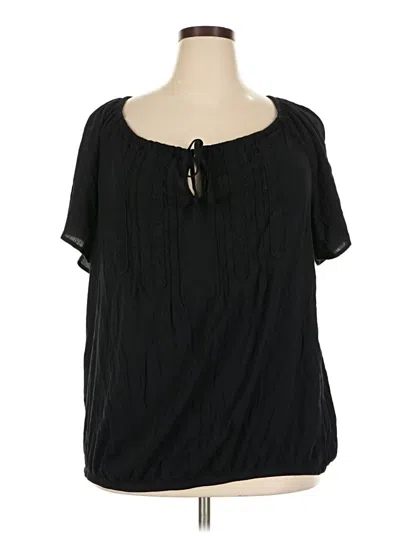 Pre-owned Torrid Short Sleeve Blouse In Black