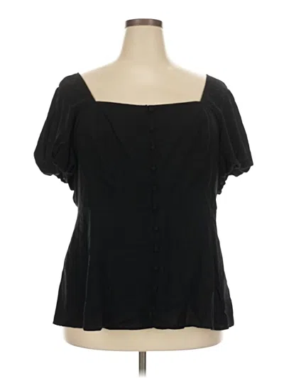 Pre-owned Torrid Short Sleeve Blouse In Black