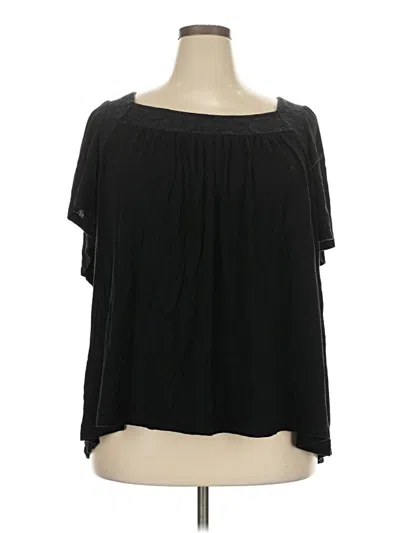 Pre-owned Torrid Short Sleeve Blouse In Black
