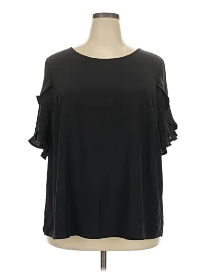 Pre-owned Torrid Short Sleeve Blouse In Black